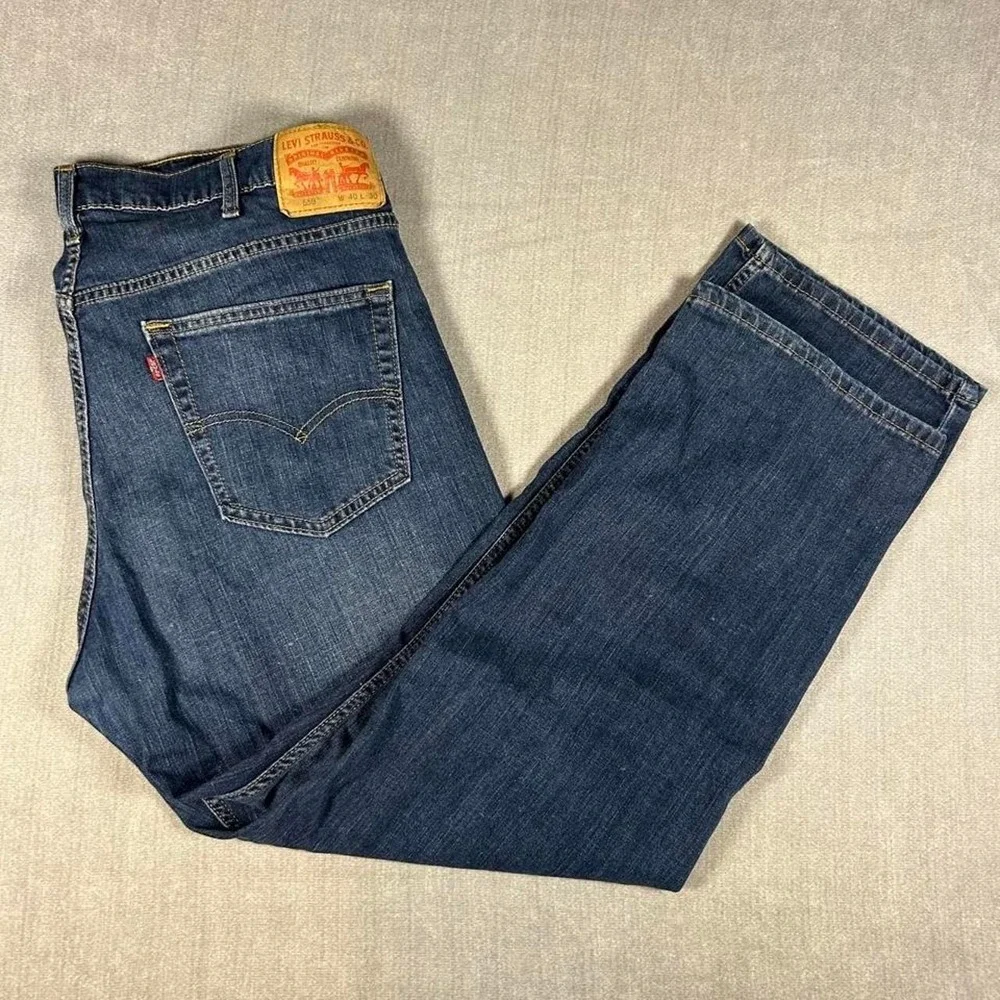 Levis 559 Relaxed Straight Leg Jeans Mens 40x30 Dark Wash Blue Denim 00559-0384